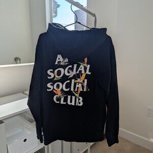 Anti Social Social Club Pair of Dice Hoodie Black Floral Hummingbird Size S Men